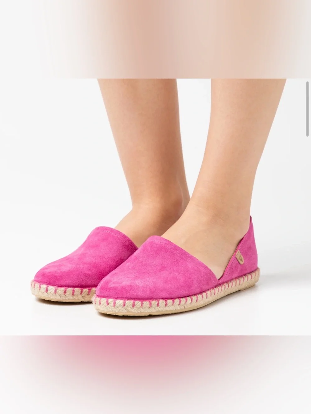 Verbenas Carmen Pink Suede Espadrilles in Size 38 / 7.5